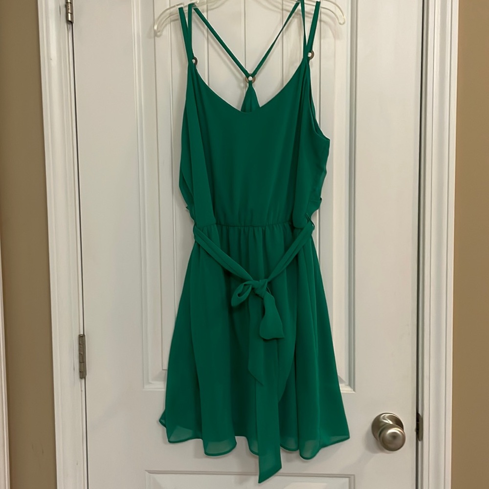 IN green  large spaghetti strap dress